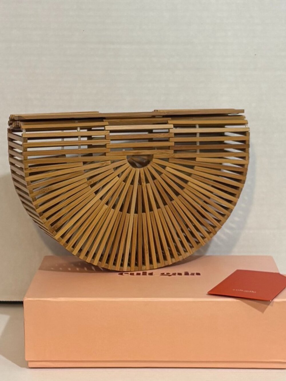 Brand New in Box Cult Gaia Ark Top Bamboo  U-Shaped Sihouette Purse Satchel